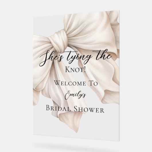 Schattigee strik Ze bindt het knoop Vrijgezellenfe Acryl Bord (Hoek)