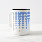 Schattigee String van Warm Periwinkle Blue Heart T Tweekleurige Koffiemok (Voorkant links)