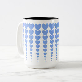 Schattigee String van Warm Periwinkle Blue Heart T Tweekleurige Koffiemok