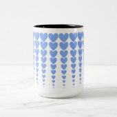 Schattigee String van Warm Periwinkle Blue Heart T Tweekleurige Koffiemok (Center)