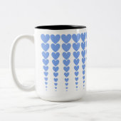 Schattigee String van Warm Periwinkle Blue Heart T Tweekleurige Koffiemok (Links)