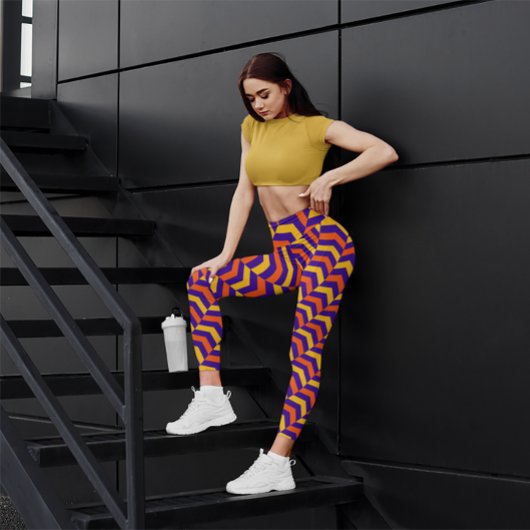 Schattigee Stripe Chevron Workout Leggings
