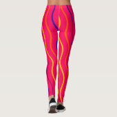 Schattigee Stripe Gym Yoga Vrouwen Workout Roze Le Leggings (Achterkant)