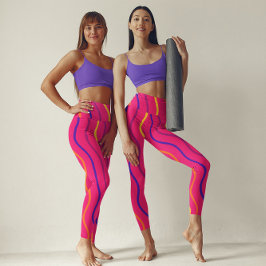 Schattigee Stripe Gym Yoga Vrouwen Workout Roze Le Leggings