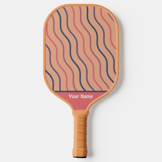 Schattigee Stripe Retro Professionele Pickleball P Paddle (Achterkant)