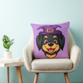 Schattigee striphond met een Paarse heks Pet Kussen (Stoel)