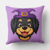 Schattigee striphond met een Paarse heks Pet Kussen (Achterkant)