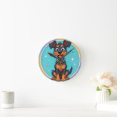 Schattigee striphond met halsband ronde klok (Huis)