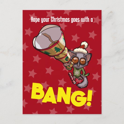 Schattigee Struik Baby Kerst Bonbon Bang! Cartoon Briefkaart (Voorkant)