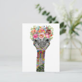 Schattigee struisvogel bloemenkroon Wenskaart Kaart (Staand voorkant)