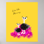 Schattigee struisvogels poster (Voorkant)