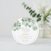 Schattigee succulente Baby shower Kaart (Staand voorkant)