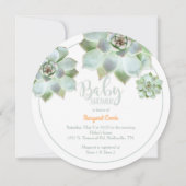 Schattigee succulente Baby shower Kaart (Voorkant)