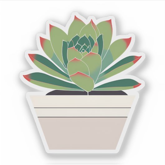 Schattigee succulente Plant Sticker (Voorkant)