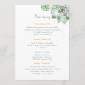 Schattigee Succulente Tuin Huwelijksroute Programmakaart (Achterkant)