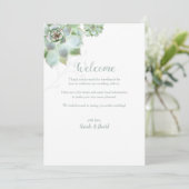 Schattigee Succulente Tuin Huwelijksroute Programmakaart (Staand voorkant)