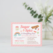 Schattigee Sugar and Spice Baby Girl Shower Kaart (Staand voorkant)