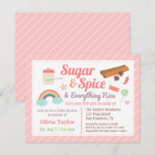 Schattigee Sugar and Spice Baby Girl Shower Kaart (Voorkant / Achterkant)