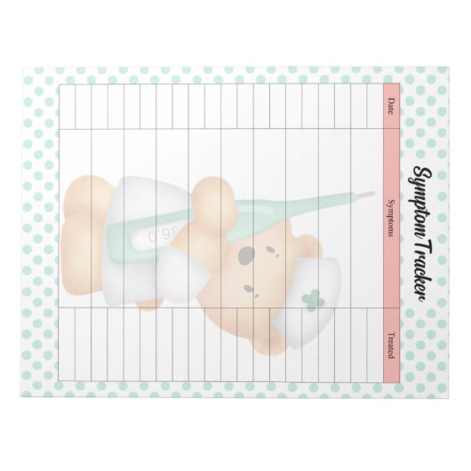 Schattigee Sugar Beer Theme Symptom Tracker Notitieblok (Voorkant)