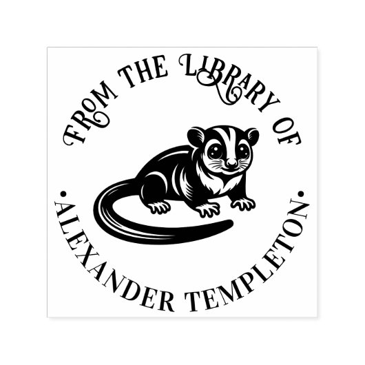 Schattigee Sugar Glider Library Boeknaam #1P Zelfinktende Stempel (Design)