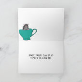 Schattigee Sugar Gliders in Tea Cups gepersonalise Kaart (Binnen)