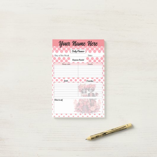 Schattigee Sugar Skull Daily Planner Post-it® Notes (Op bureau)