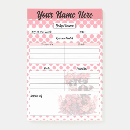 Schattigee Sugar Skull Daily Planner Post-it® Notes (Voorkant)