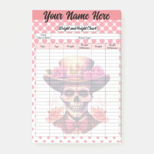 Schattigee Sugar Skull Gewicht en Hoogte Tracker Post-it® Notes