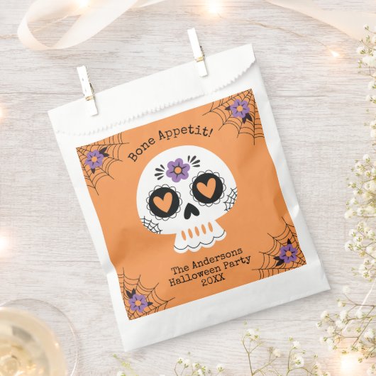 Schattigee Sugar Skull Halloween Party Bedankzakje (Geknipt)