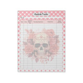Schattigee Sugar Skull Hoofdpijn Tracker Notitieblok (Linkerzijde)