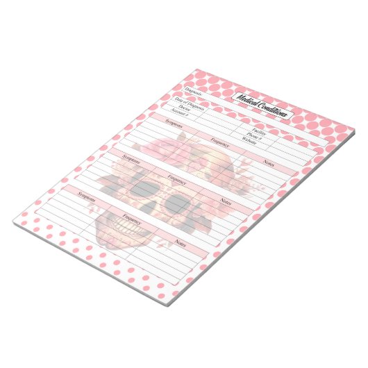 Schattigee Sugar Skull medische conditie notities Notitieblok (Schuin)