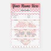 Schattigee Sugar Skull medische conditie notities Post-it® Notes (Voorkant)