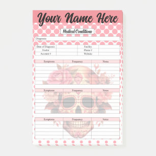 Schattigee Sugar Skull medische conditie notities Post-it® Notes