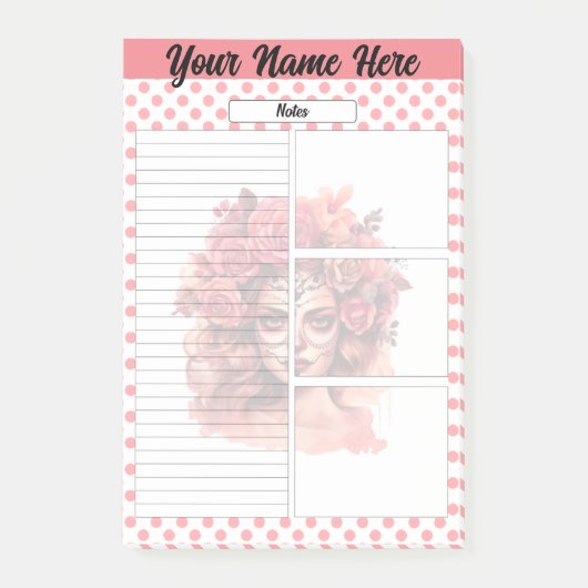 Schattigee Sugar Skull Notities Post-it® Notes (Voorkant)