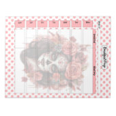 Schattigee Sugar Skull Ontbijtmaaltijd Prep Notitieblok (Voorkant)