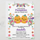 Schattigee Sugar Skull Pumpkin Halloween Baby Twin Kaart (Voorkant)