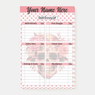 Schattigee Sugar Skull Snelle boodschappenlijst Post-it® Notes