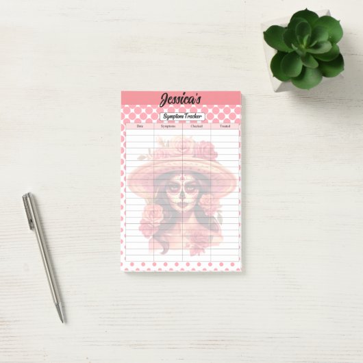 Schattigee Sugar Skull Symptom Tracker Post-it® Notes (Kantoor)