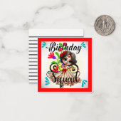 Schattigee Sugar Skull Verjaardag Notitiekaartje (Voorkant / Achterkant in situ)