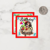 Schattigee Sugar Skull Verjaardag Notitiekaartje (Voorkant / Achterkant in situ)