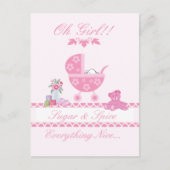 Schattigee "Sugar Spice" Baby shower Uitnodiging/B Uitnodiging Briefkaart (Voorkant)