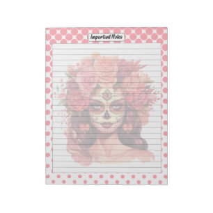 Schattigee suikerschedel Belangrijke opmerkingen Notitieblok