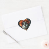 Schattigee suikerschedel meisje, Halloween Hart Sticker (Envelop)