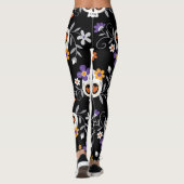 Schattigee suikerschedels met de hand getrokken leggings (Achterkant)