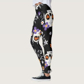 Schattigee suikerschedels met de hand getrokken leggings (Links)