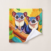 Schattigee suikerzweefvliegtuigen bad handdoek (Wasdoekje)