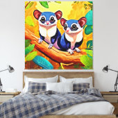 Schattigee suikerzweefvliegtuigen canvas afdruk (Insitu (Slaapkamer))