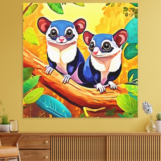 Schattigee suikerzweefvliegtuigen canvas afdruk (Insitu (Woonkamer))