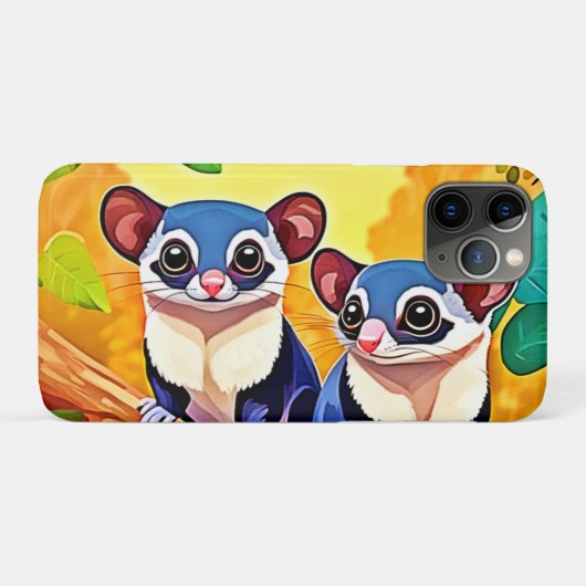 Schattigee suikerzweefvliegtuigen Case-Mate iPhone case (Achterkant (horizontaal))