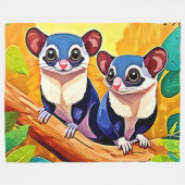 Schattigee suikerzweefvliegtuigen fleece deken (Voorkant (Horizontaal))